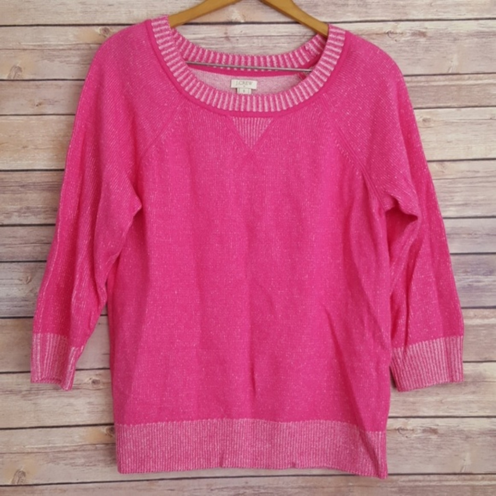 EUC Hot Pink and White Sweatshirt Size Small